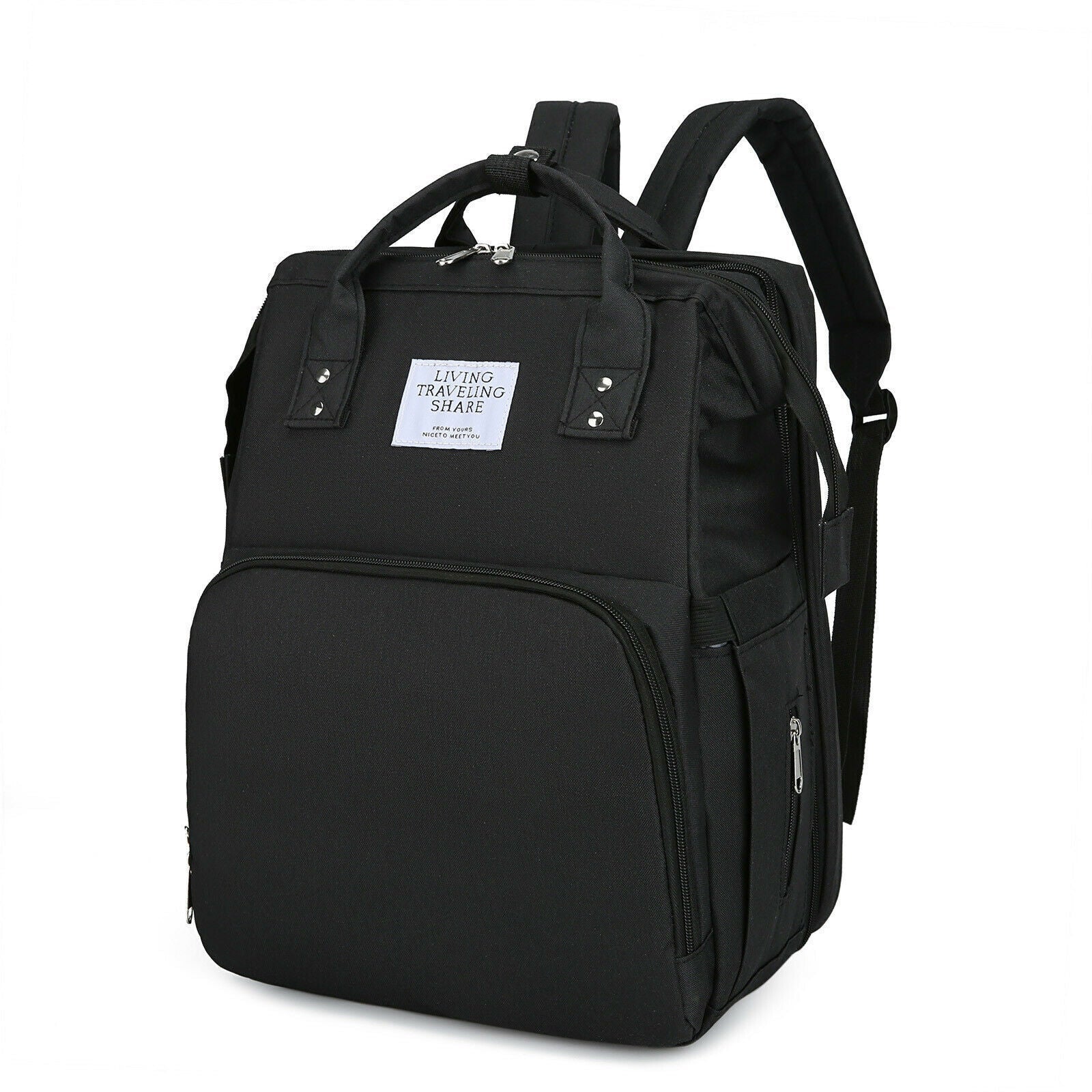 Waterproof 3 in 1 Baby Diaper Bag Backpack with Bassinet Changing Station Travel 24Hr Smart